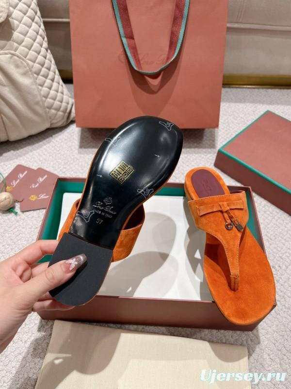 2025 Slippers LP Orange Suede Slippers LY00250