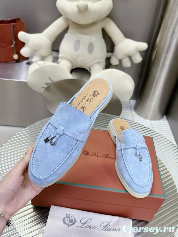 2024 Slippers LP Light Blue Suede Loafer MJ00270