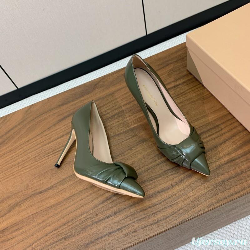 2025 Women Gianvito Rossi Green Patent Leather Pumps KFY00300