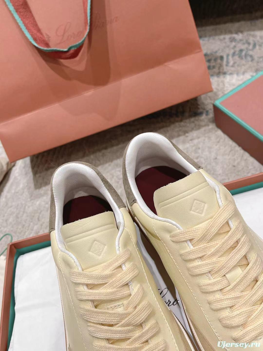 2025 Unisex Le Parmentier Cream Beige Suede Leather Sneakers LY00320(F)/LY00330(M)