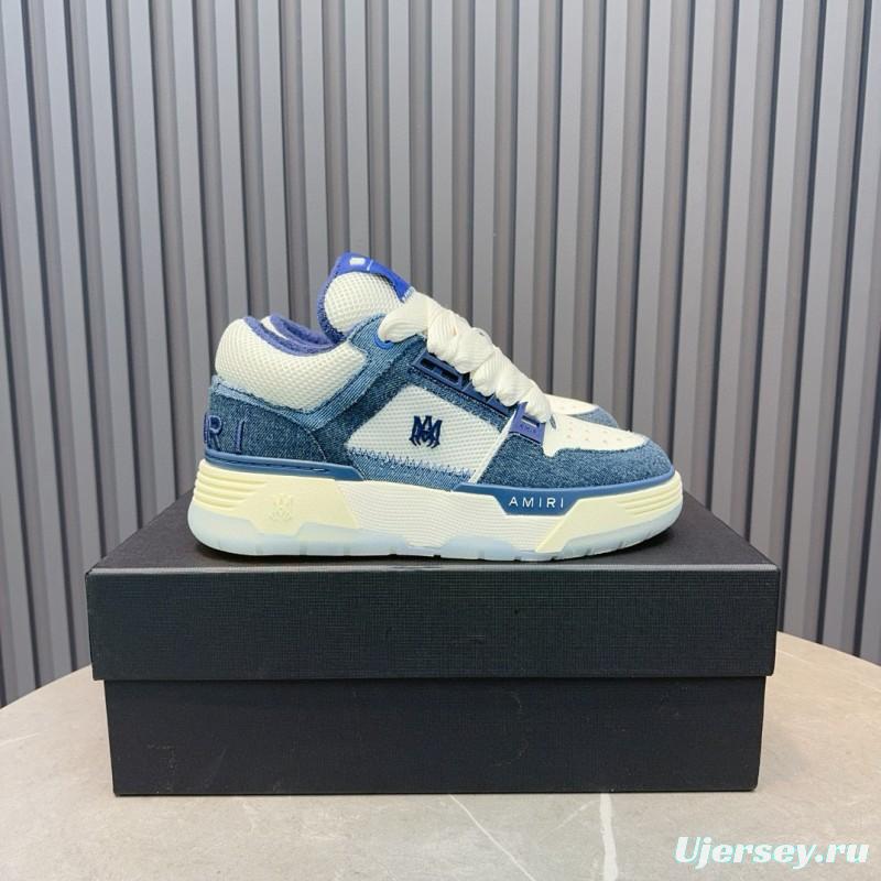 2024 Unisex Amiri blue white denim mesh sneakers MJ00360