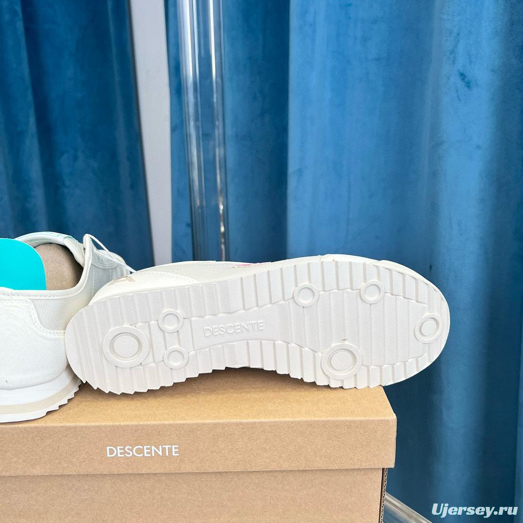 2024 Unisex DESCENTE迪桑特 White Pink Canvas Sneakers