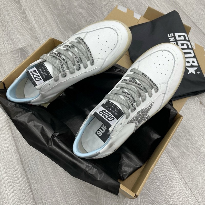 2024 Unisex GGDB White Silver Leather Sneakers MJ00260