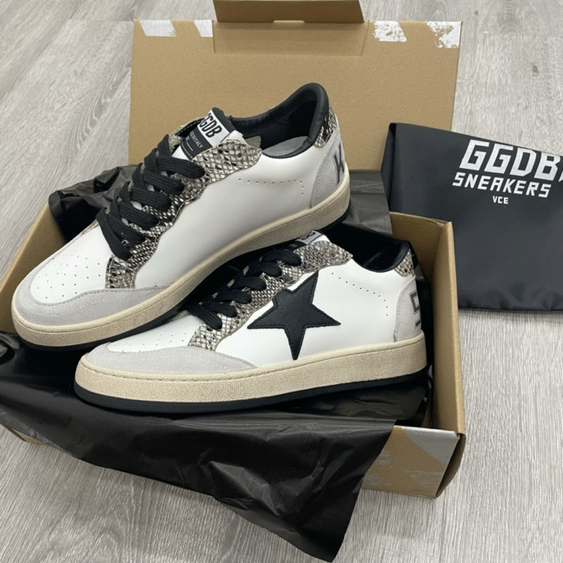 2024 Unisex GGDB White Black Snake Print Leather Suede Sneakers MJ00260