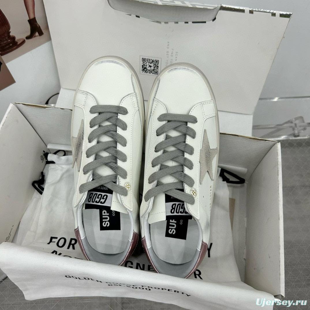 2025 Women GGDB White Grey Pink Leather Suede Sneakers