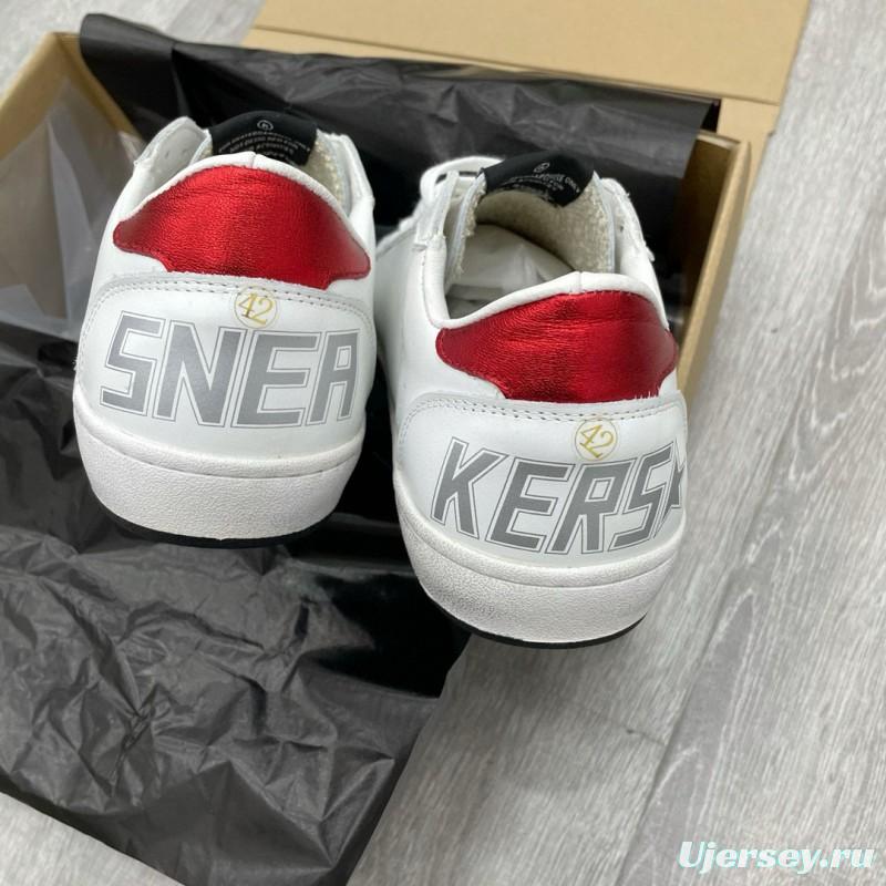 2024 Unisex GGDB White Silver Glitter Leather Sneakers MJ00260