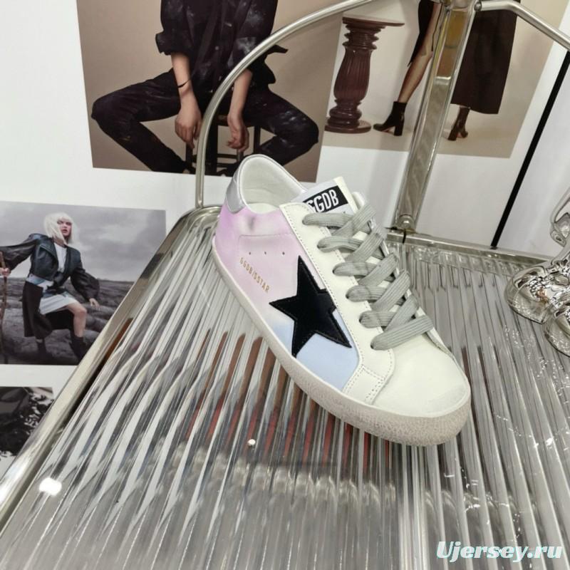 2025 Unisex GGDB White Pink Blue Leather Suede Sneakers