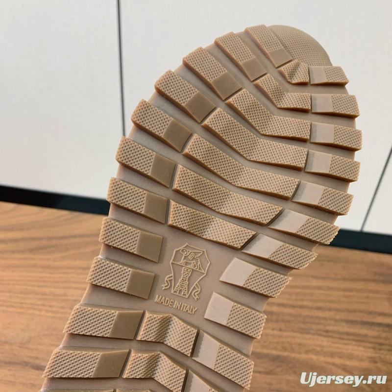 2025 Unisex Brunello Cucinelli Black Brown Suede Leather Sneakers LY