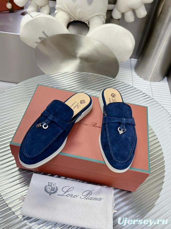 2024 Slippers LP Blue Suede Loafers