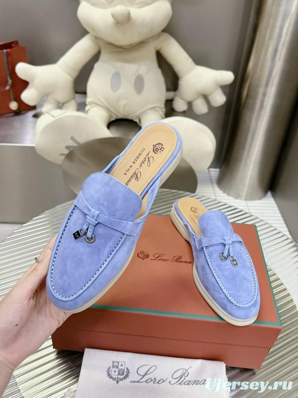 2024 Slippers LP Blue Suede Loafers