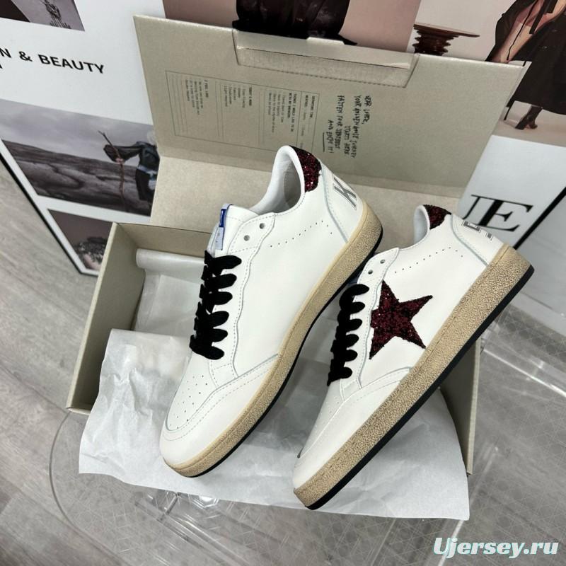 2024 Unisex GGDB White Burgundy Leather Sneakers MJ00260