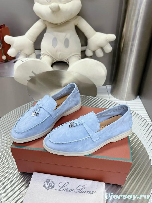 2024 Unisex Le Parmentier light blue suede Loafers MJ00270