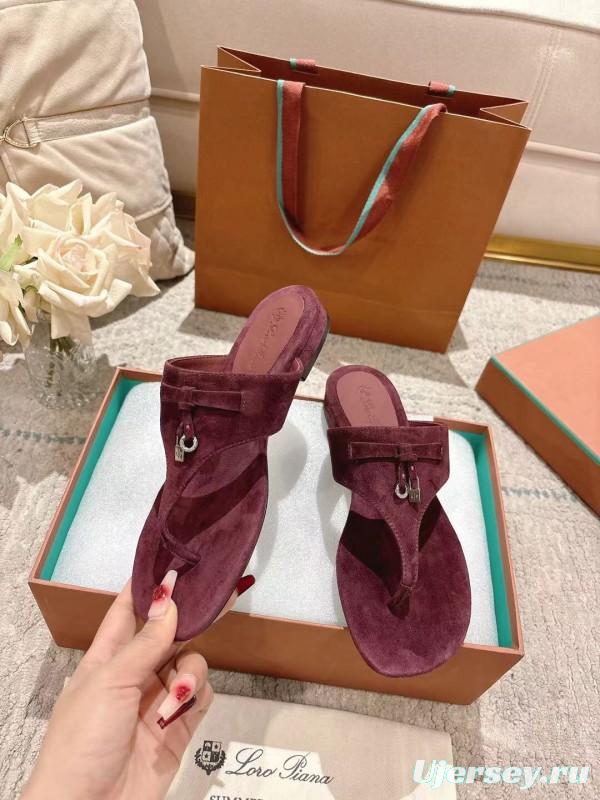 2025 Slippers LP Wine Suede Slippers LY00250