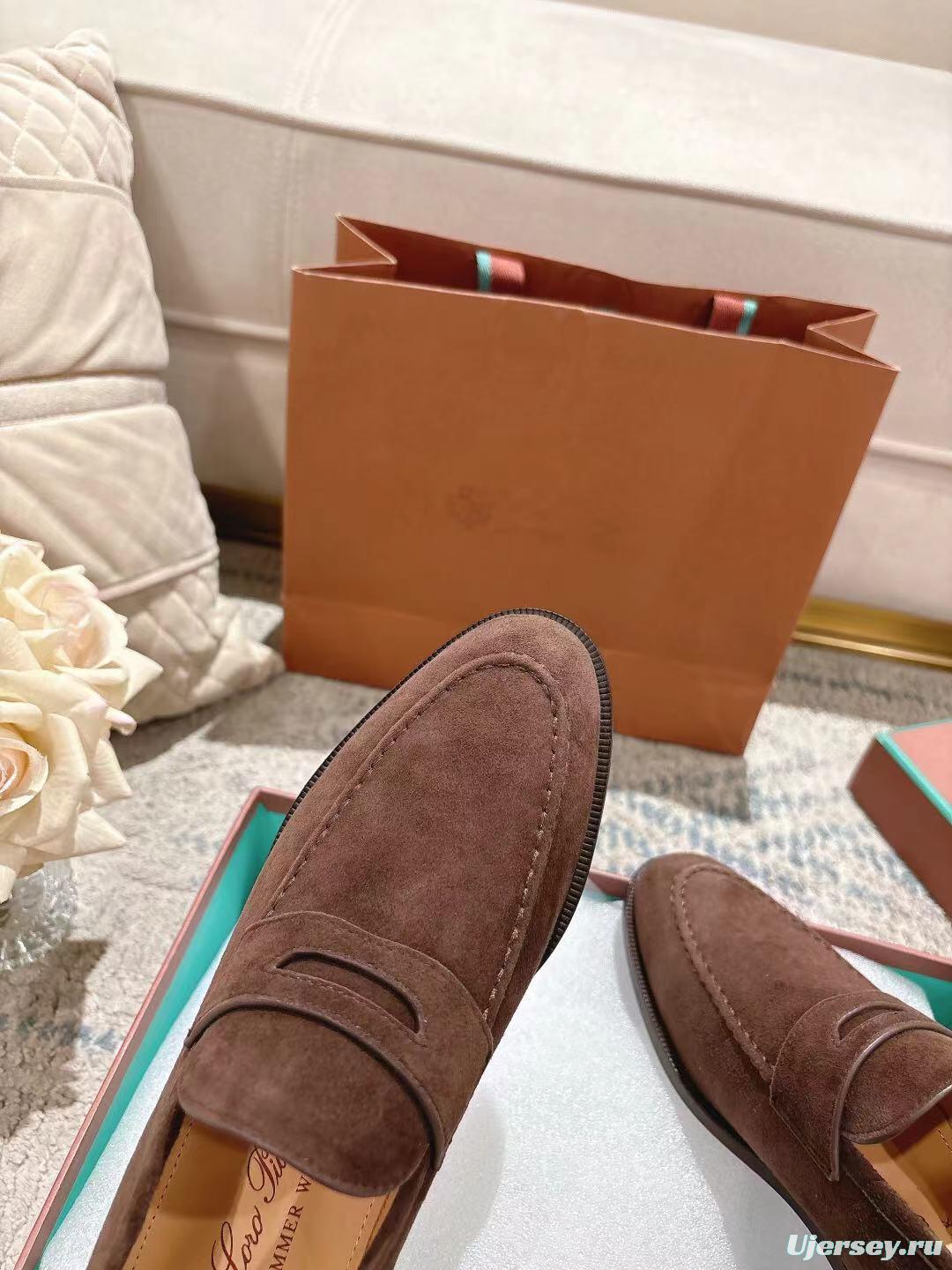 2025 Women LP Brown Suede Loafers LY00320