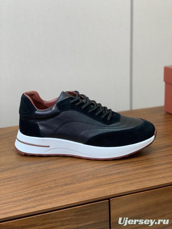 2025 Unisex Le Parmentier Black Brown Suede Leather Sneakers LY