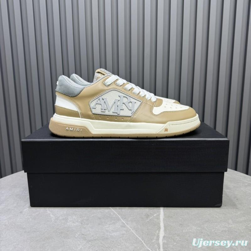 2025 Unisex Amiri Beige White Leather Sneakers MJ00360
