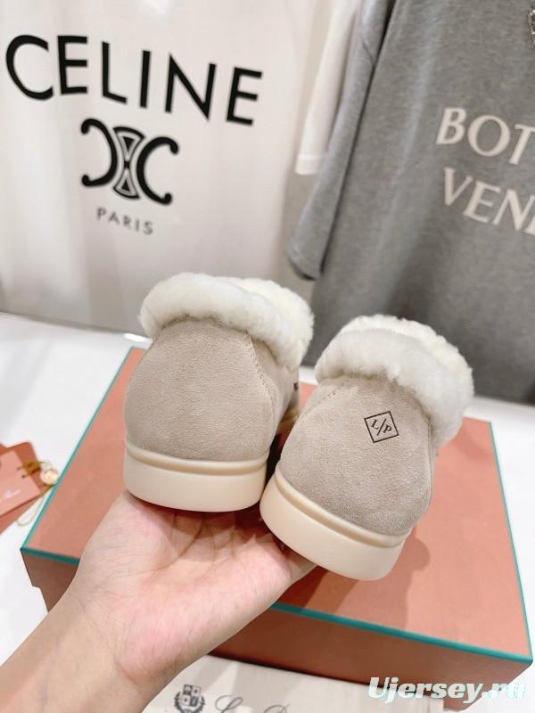 2024 Unisex Le Parmentier Beige Suede Sheepskin Loafers MJ00300