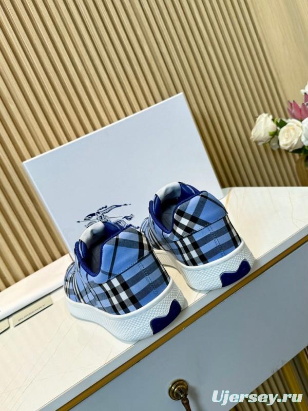 2024 Men Burberry Blue Black White Cotton Casual Shoes MJ00320