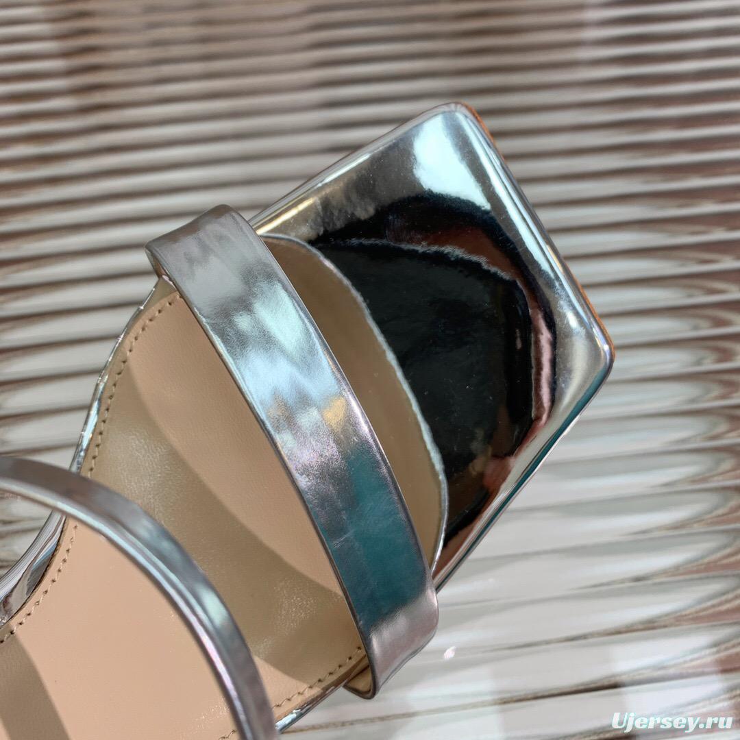 2025 Women Gianvito Rossi Silver Leather Sandals