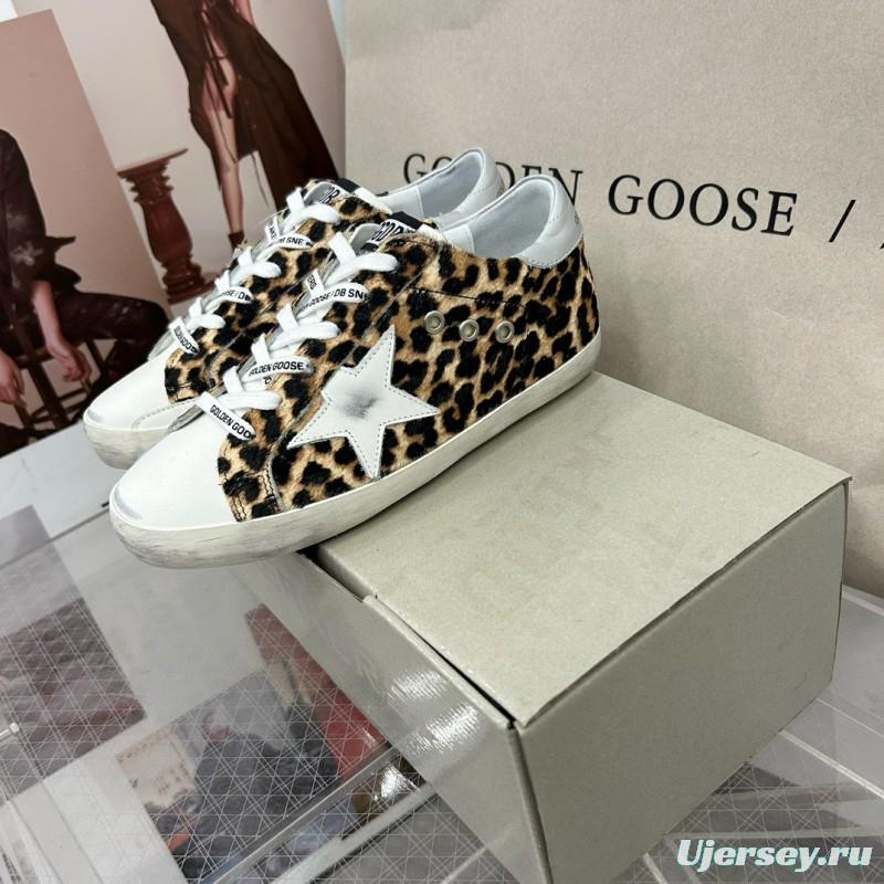 2025 Women GGDB Leopard White Leather Sneakers