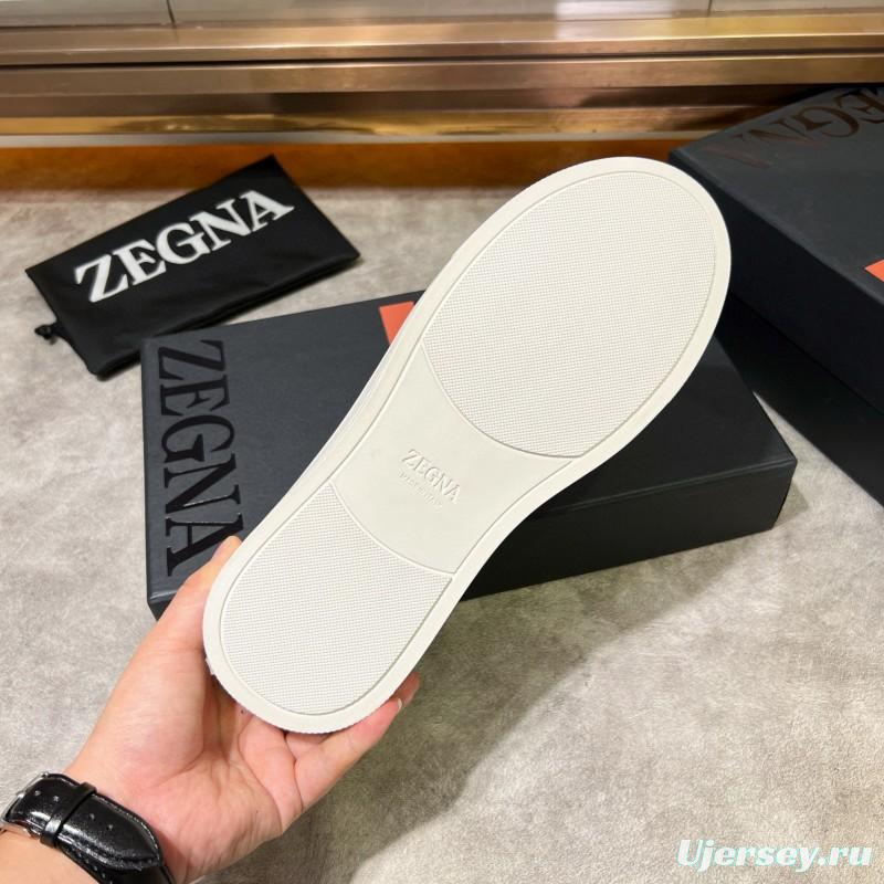 2024 Men Ermenegildo Zegna Brown Calfskin Leather Sneakers LY00000