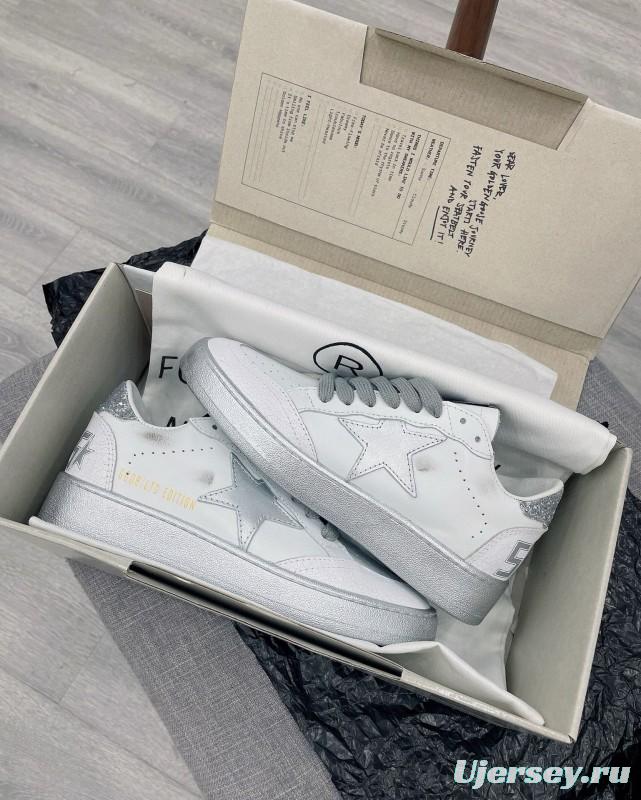 2024 Unisex GGDB White Silver Leather Sneakers MJ00260