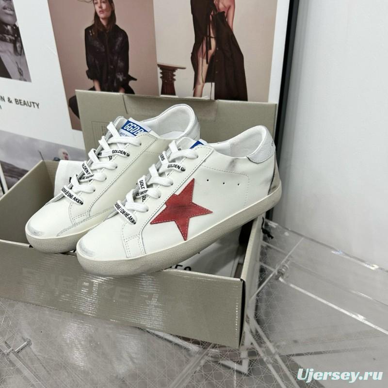 2025 Women GGDB White Red Leather Sneakers