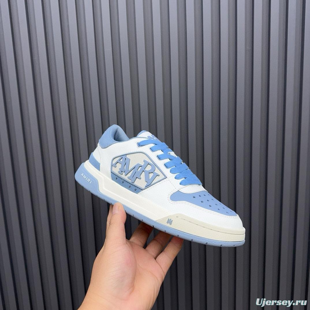 2024 Unisex Amiri Blue White Leather Sneakers MJ00360