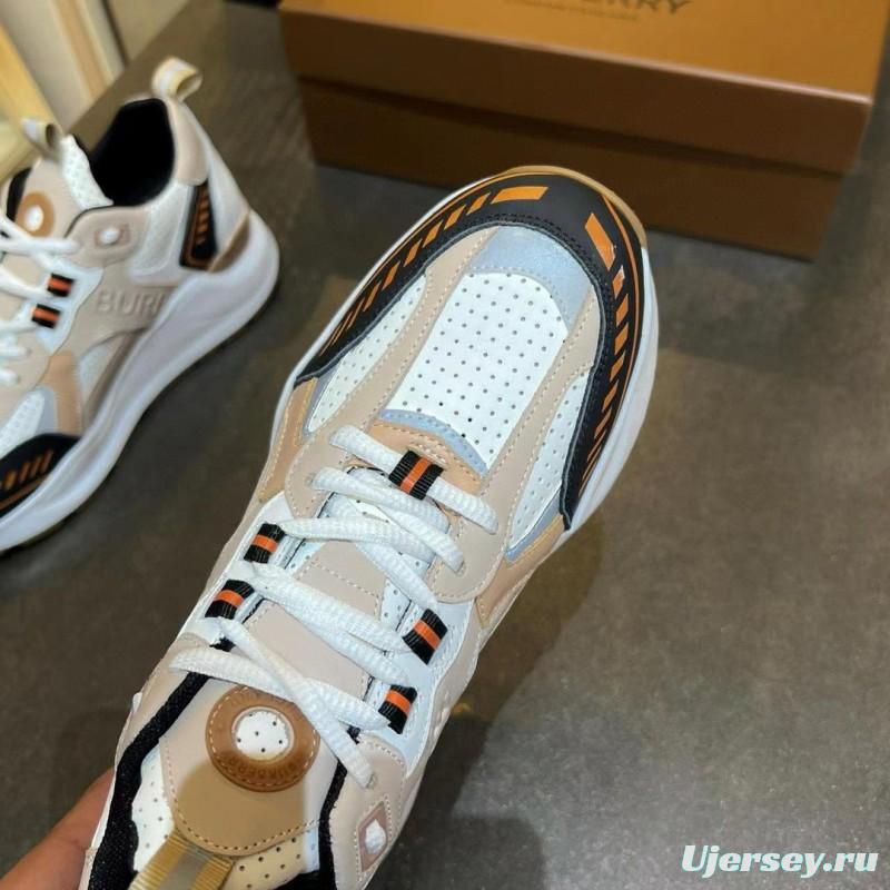 2025 Unisex Burberry Beige White Black Leather Suede Mesh Chunky Sneakers MJ00380(F/W)