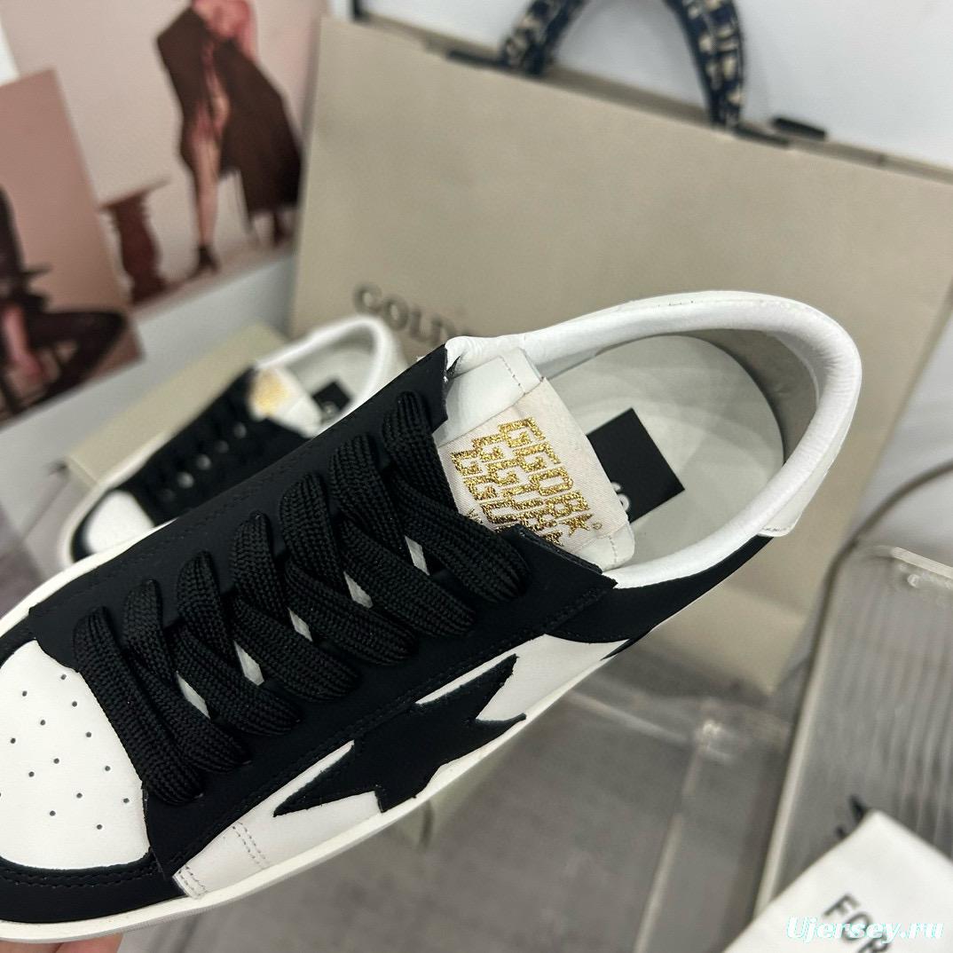 2024 Unisex GGDB Black White Leather Sneakers 