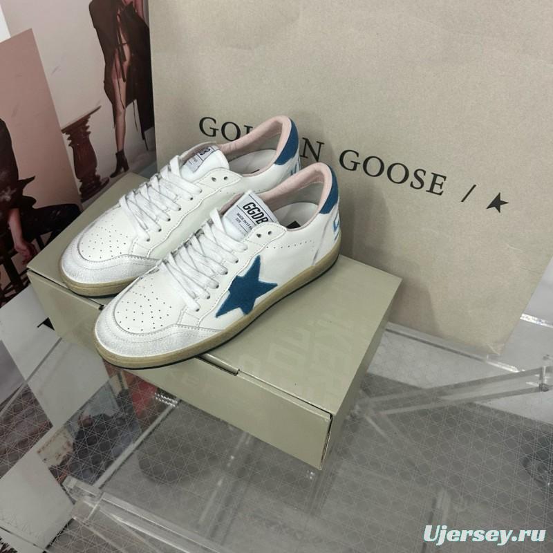 2024 Unisex GGDB White Blue Leather Low Top Sneakers MJ00260