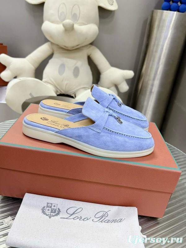 2024 Slippers LP Blue Suede Loafers
