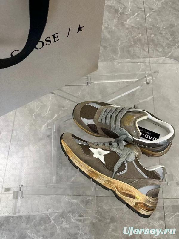 2024 Unisex GGDB Brown Grey Suede Mesh Sneakers