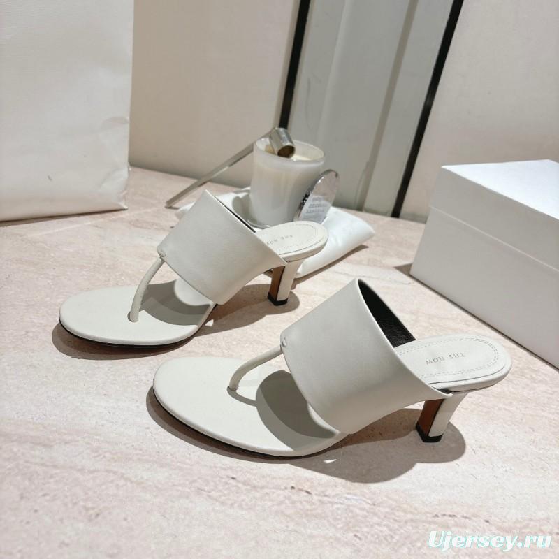 2025 Toteme White Calfskin Slippers