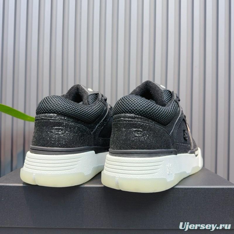 2024 Men Amiri Black Mesh Leather Sneakers MJ00360