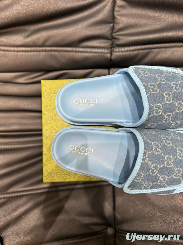 2024 Gucci blue fabric slippers MJ00200