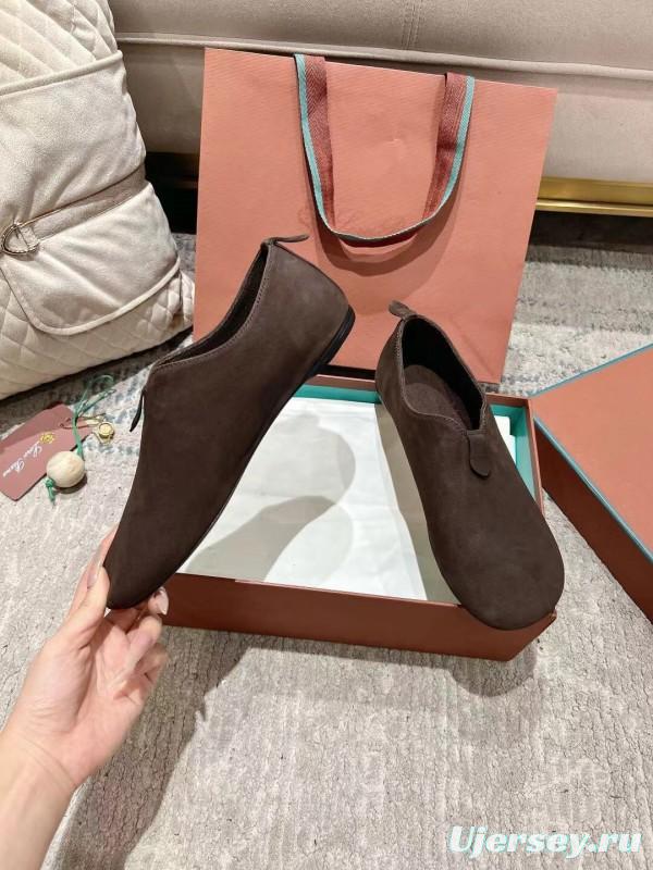 2025 Women LP Dark Brown Suede Loafers LY00300
