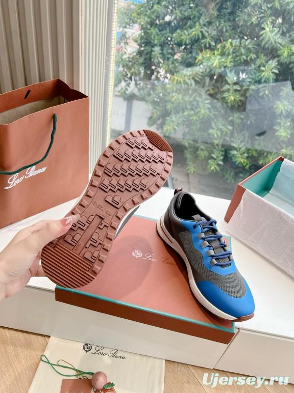 2024 Unisex Le Parmentier Blue Grey Knit Casual Sneakers Top Version MJ00340