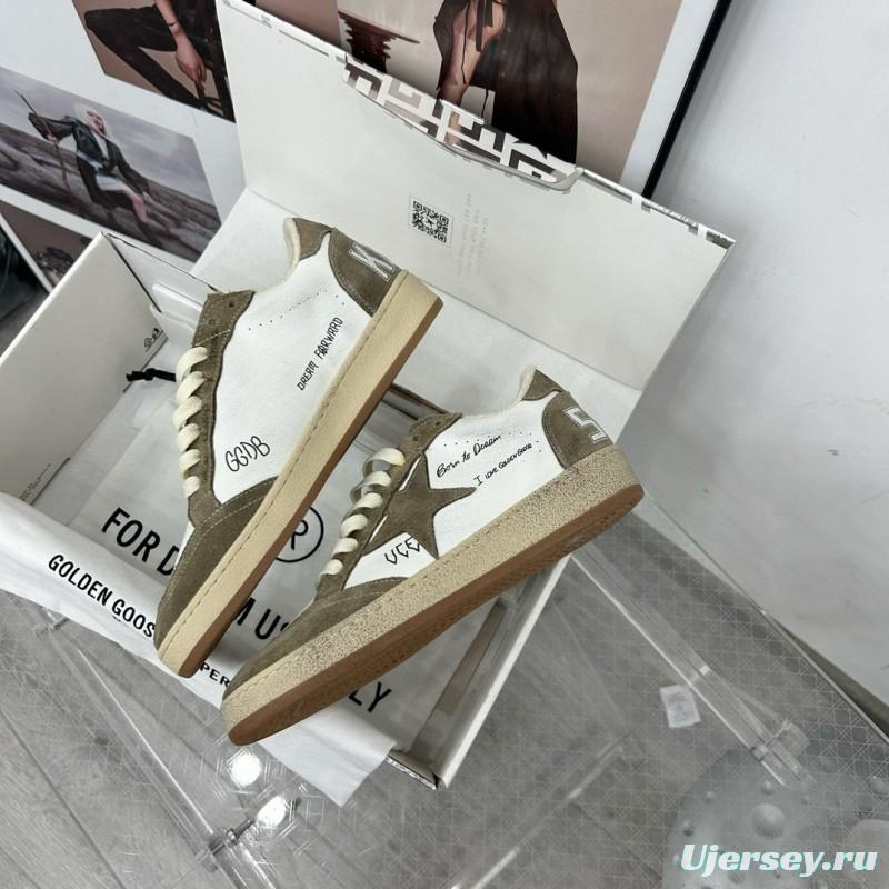 2024 Unisex GGDB White Olive Suede Leather Sneakers MJ00260