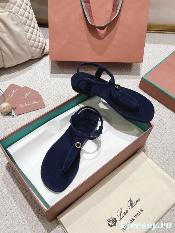 2025 Women LP Navy Suede Sandals LY00000