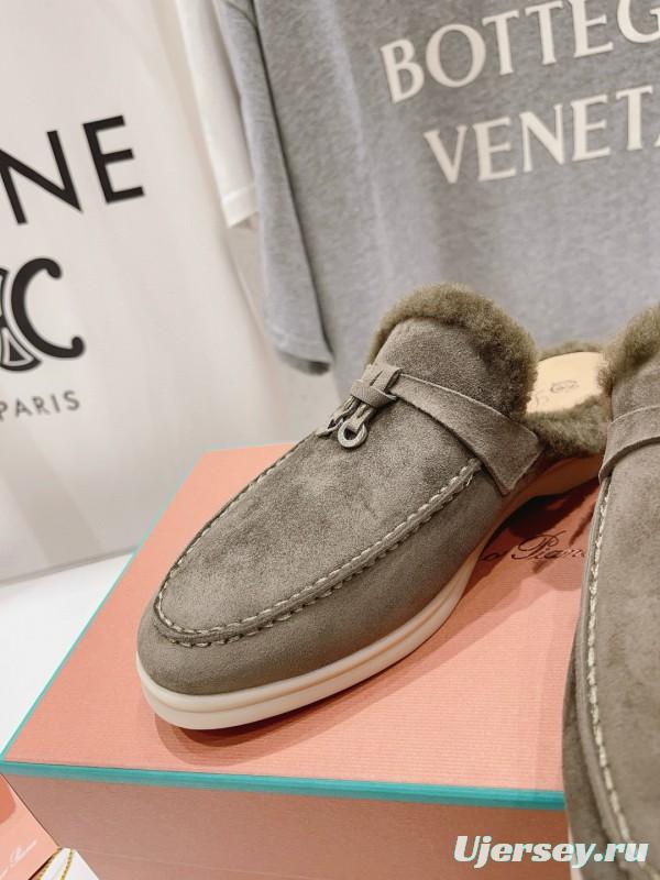 2024 Unisex LP Taupe Suede Shearling Loafers MJ00300(Women)/MJ00300(Men)