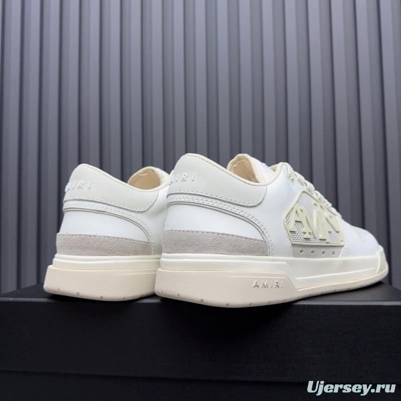 2025 Unisex Amiri White Leather Sneakers MJ00360