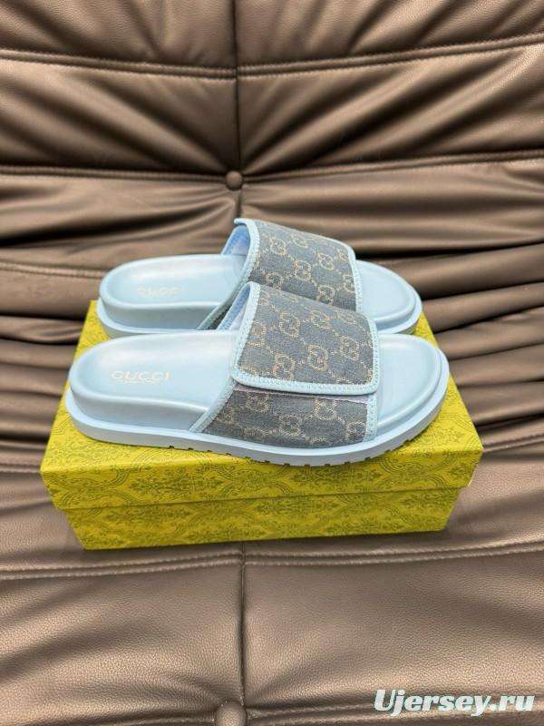 2024 Gucci blue fabric slippers MJ00200
