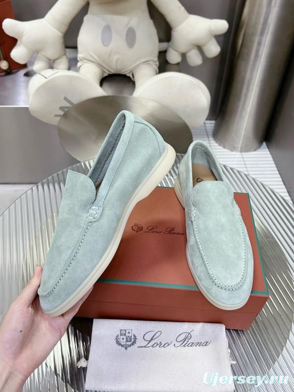 2024 Unisex LP Pale Green Suede Loafers MJ00270