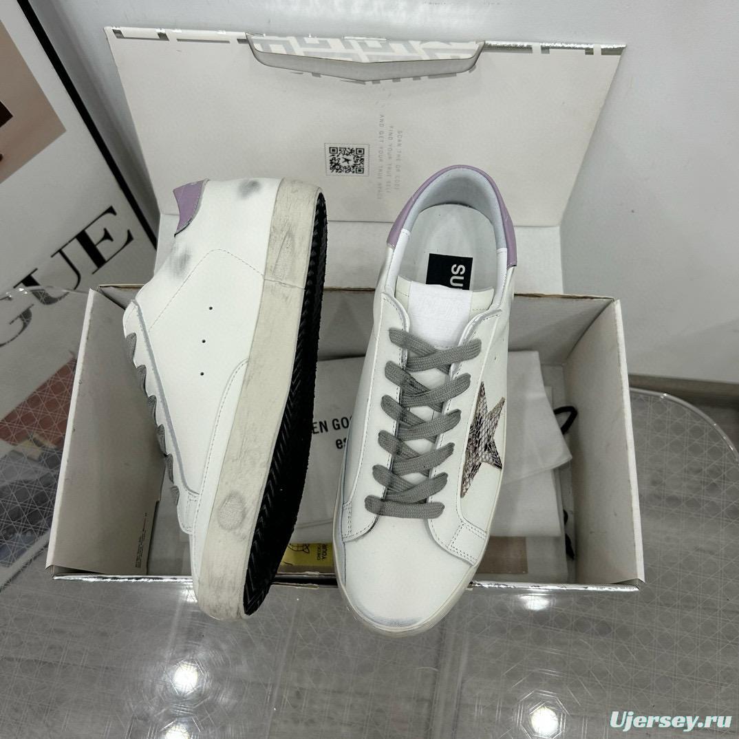 2025 Women GGDB White Grey Leather Sneakers