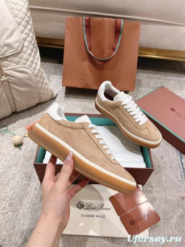 2025 Unisex Le Parmentier Beige White Soft Leather Sneakers Top Version LY00320(F)/LY00330(M)