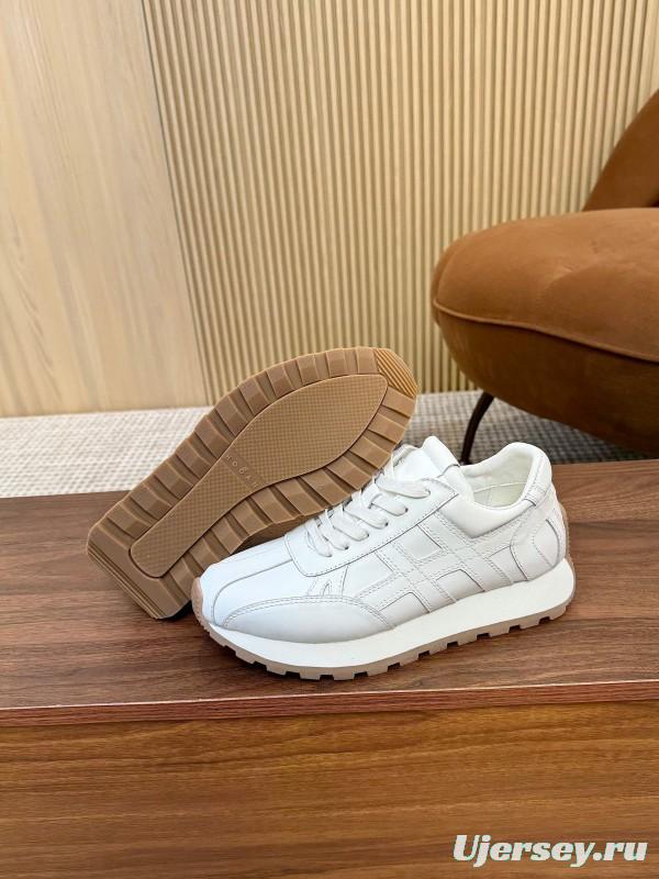 2025 Unisex HOGAN White Leather Suede Sneakers H671
