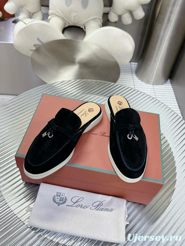 2024 Slippers LP Black Suede Loafers