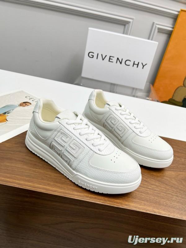 2024 Unisex Givenchy White Silk Calfskin Patent Leather Low Top Sneakers MJ00380