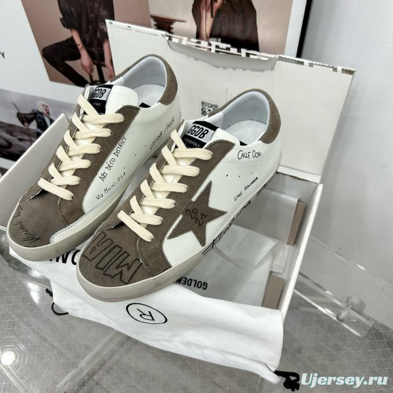 2024 Women GGDB White Grey Suede Leather Sneakers